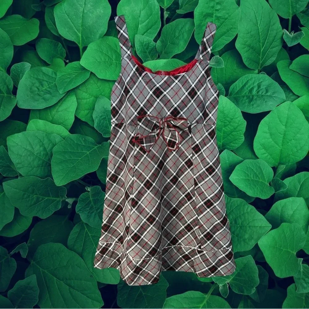 5 for $25🔥The Children's Place Black & Red Plaid Sleeveless Dress Girls Size 10